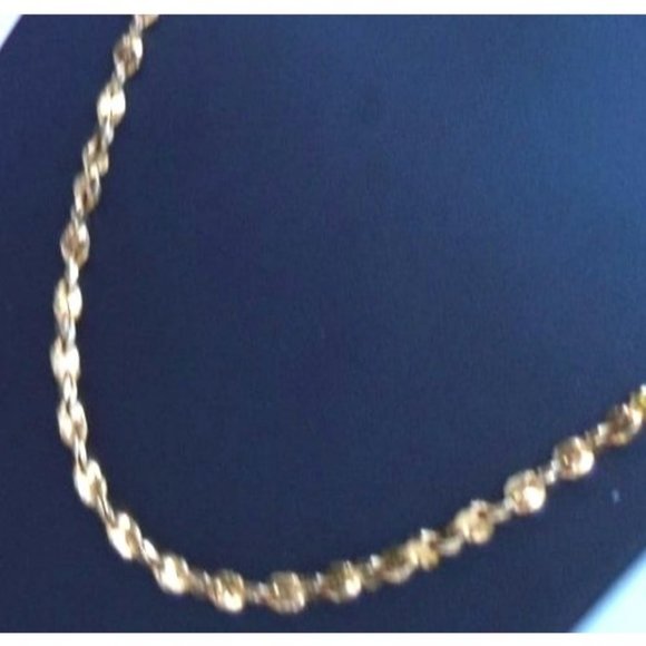 Thick Gold Tone Twisted Snake or Nugget Chain 26" - Picture 3 of 4